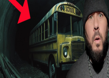 “Haunted school bus with bodies still trapped inside” refers to a creepy story where the spirits of the deceased are said to still linger