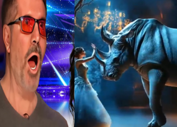 Incredible Act: A Woman Becomes One with a Rhino on AGT 2024! 🦏🌟